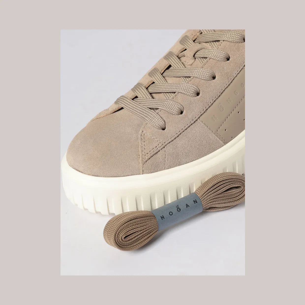 Hogan H-Stripes Suede Sneakers Grey (HXM6450FO7TUHOC424) (3)