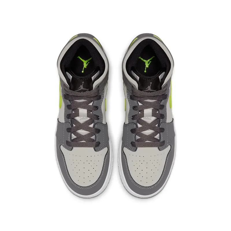 Jordan 1 Mid Gunsmoke Volt (GS) Gunsmoke/Volt-Neutral Grey-White-Black (554725-072)