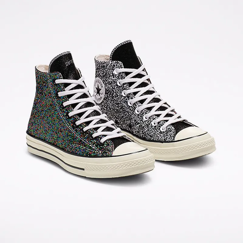 Converse Chuck Taylor All-Star 70s Hi JW Anderson Glitter Multi-Color Black/White-Egret (164697C)