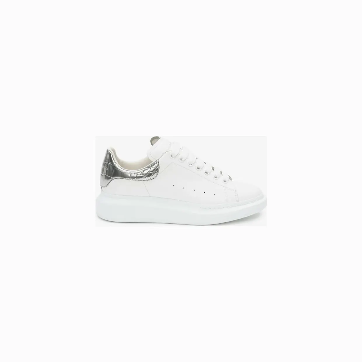 Alexander McQueen Oversized White Silver Croco