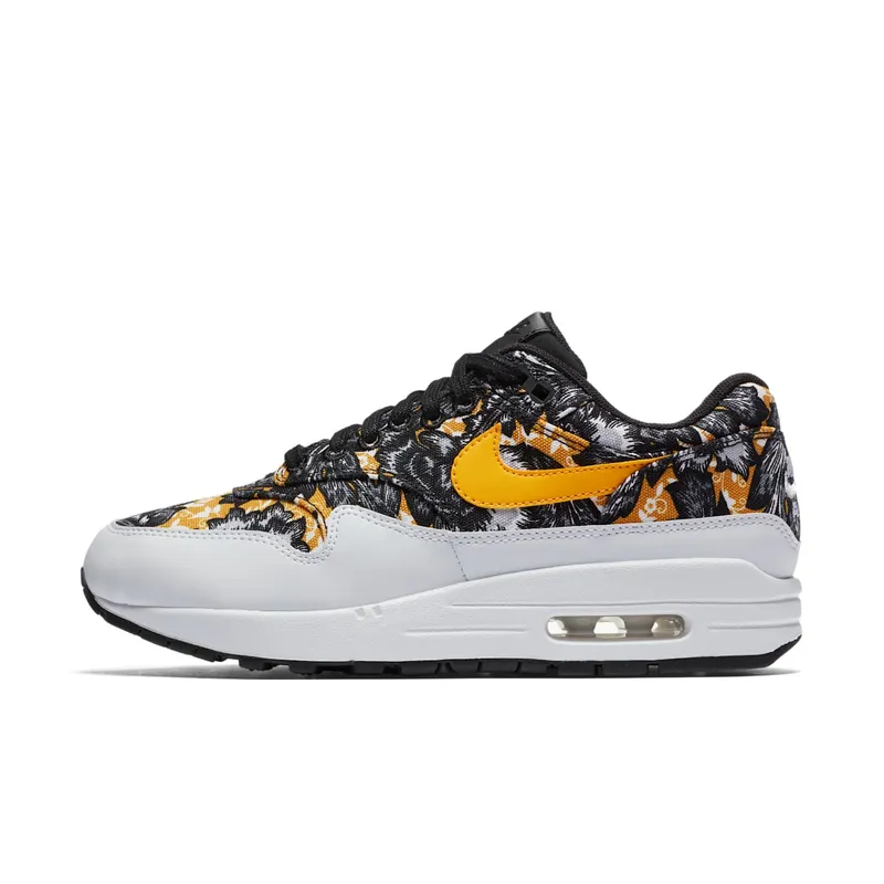 Nike Air Max 1 Tropical Floral (W) White/University Gold-Black (633737-100)