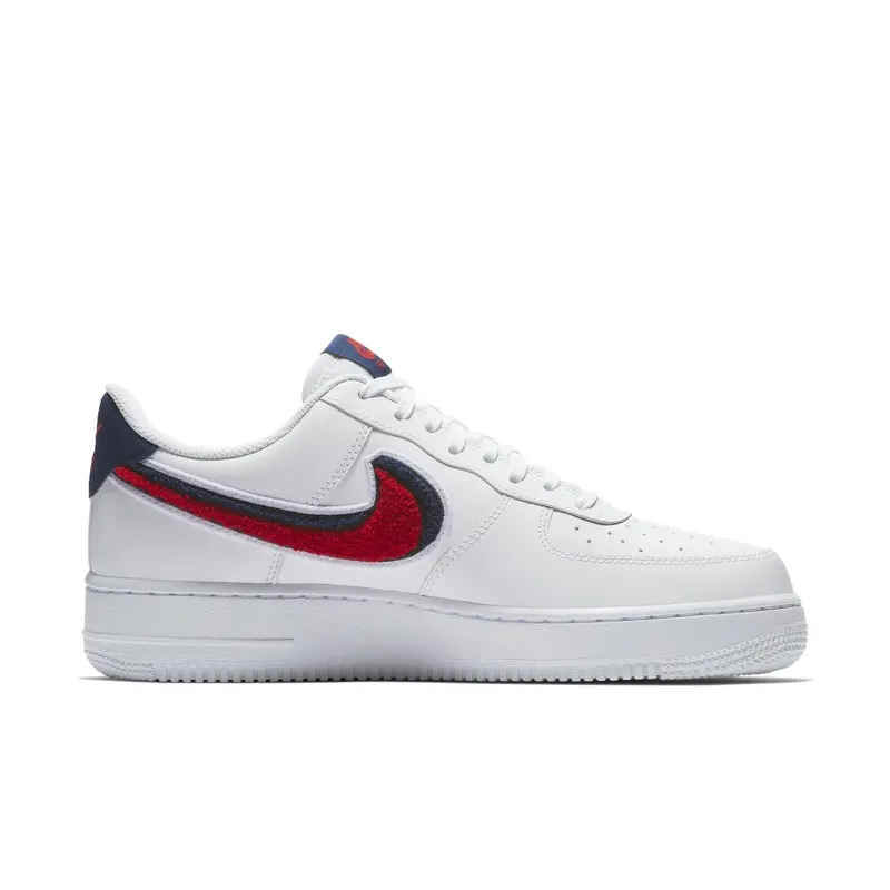 Nike Air Force 1 Low 3D Chenille Swoosh White Red Blue White/University Red-Blue Void (823511-106)