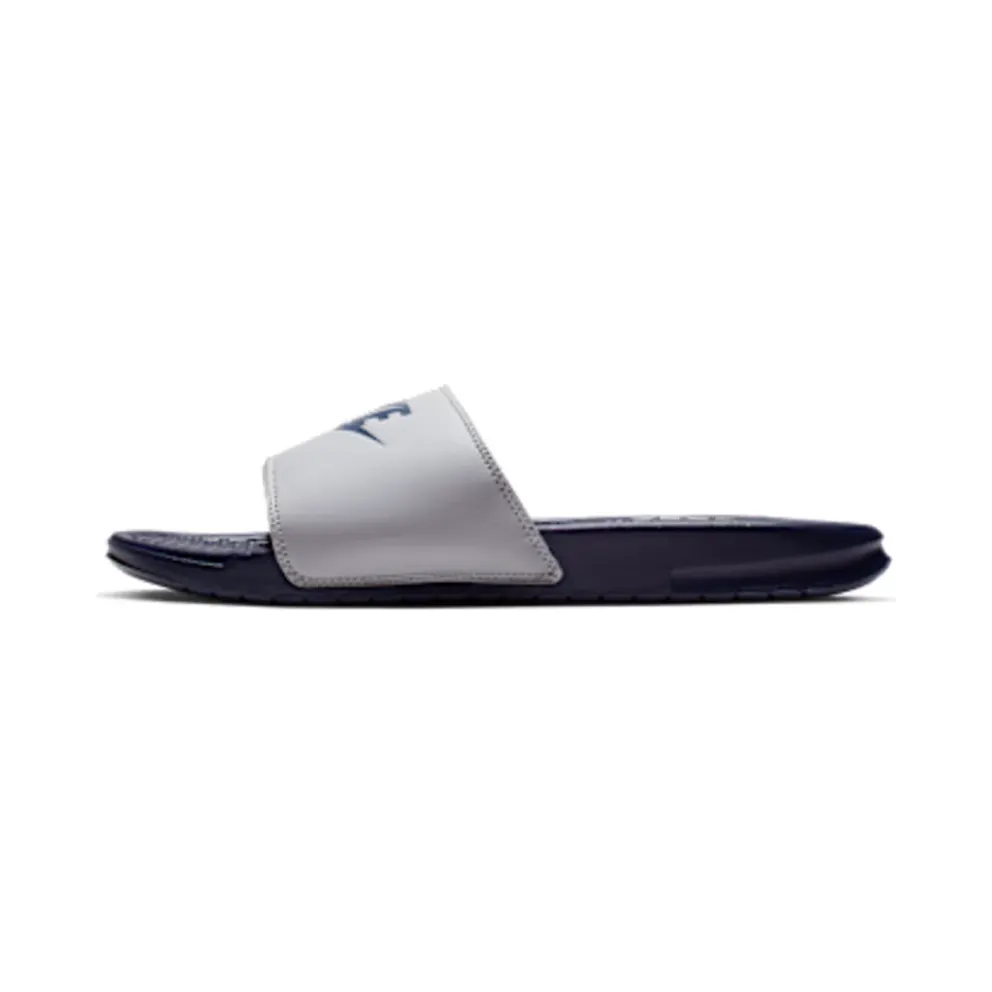 Nike Benassi Jdi Slide “Wolf Grey / Midnight Navy” (343880-024)