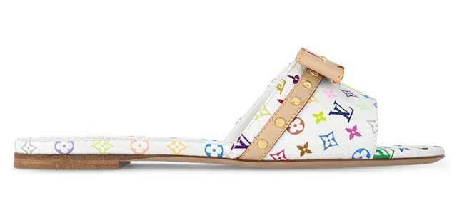 Louis Vuitton 6AM Flat Mule Takashi Murakami White (1AGZUV)