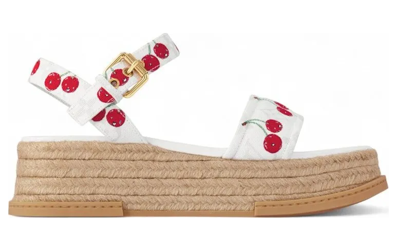 Louis Vuitton Cherry Maya Platform Sandal x Takashi Murakami White (1AHNSL)