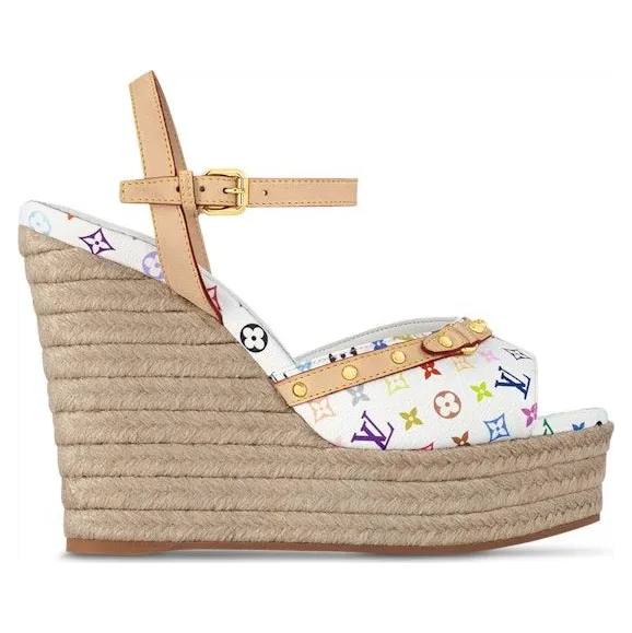 Louis Vuitton Helios Wedge Sandal Takashi Murakami White (1AGYX0)