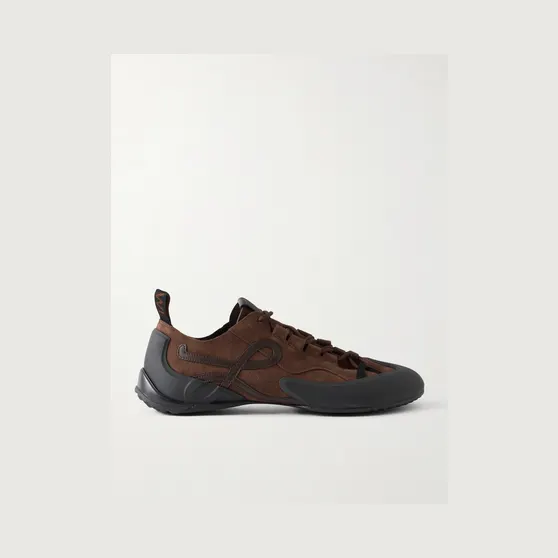 Loewe Grip Logo-Appliquéd Trimmed-Suede Sneakers Dark brown (MGRP282X04)