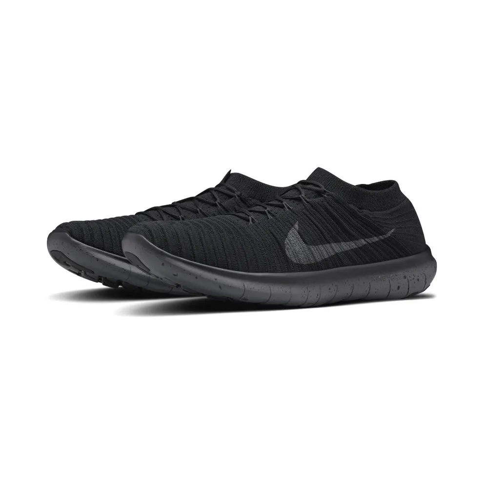 Nike Free RN Motion Flyknit Black Dark Grey Black/Dark Grey-Volt (847659-007)
