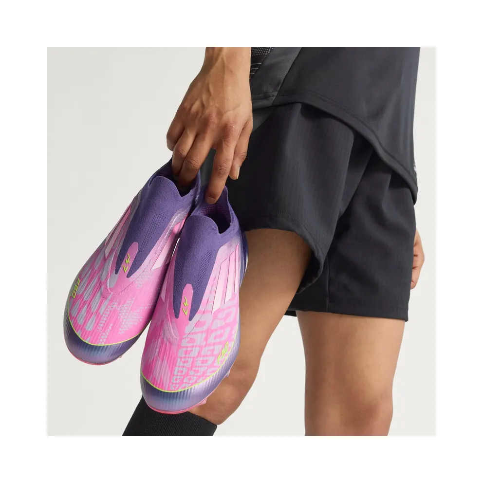 adidas F50 Elite Lamine Yamal Laceless Firm Ground Boots “Purple / Cloud White / Lucid Lemon” (JS0560)