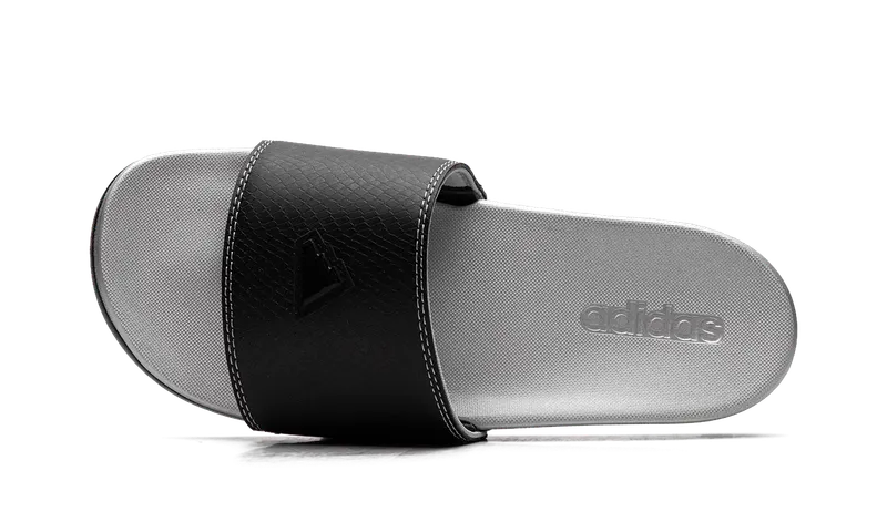 Adidas Adilette Comfort Slides “Core Black Silver Metallic” (JQ2254)