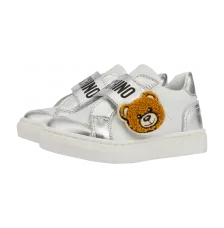 Moschino Sneakers Aus Kalbsleder Mit Riemen Und Moschino Teddy Bear (MNT2016363402)