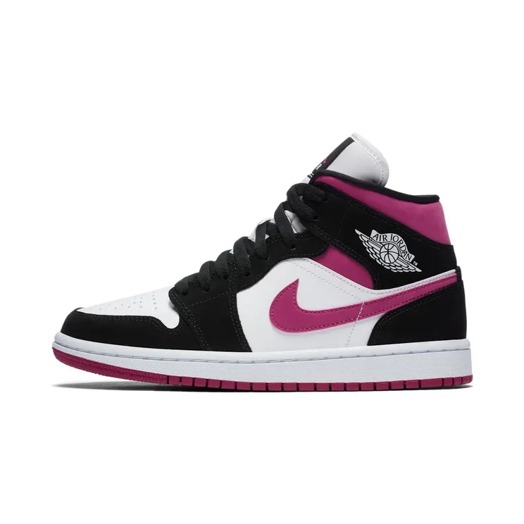 Air Jordan 1 Mid Magenta “Black / White / Cactus Flower” (BQ6472-005)