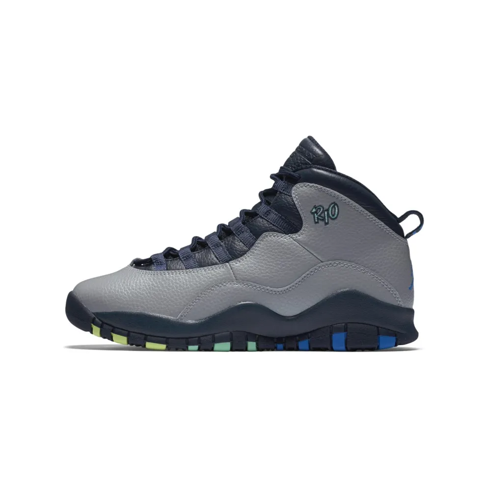 Jordan 10 Retro Rio (GS) Wolf Grey/Pht Bl-Obsdn-Grn Glw (310806-019)