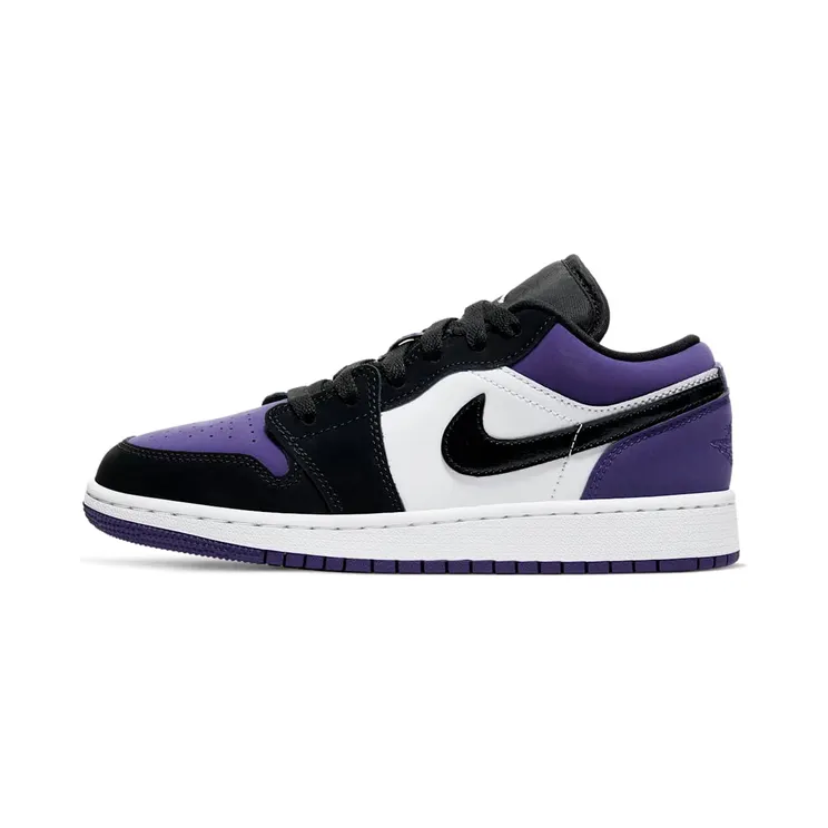 Air Jordan 1 Low GS “White / Court Purple / Black” (553560-125)