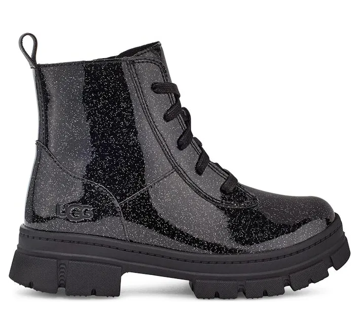 UGG Ashton Lace Up Glitter Boot Glitter Black (1151571K-GTBC)