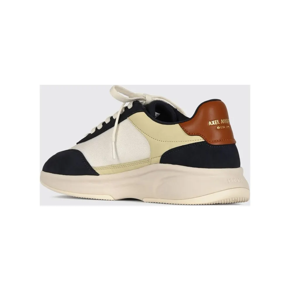 Axel Arigato Genesis Neo Bird Leather and Mesh Trainers with Graphic Print Blue (F4039002)