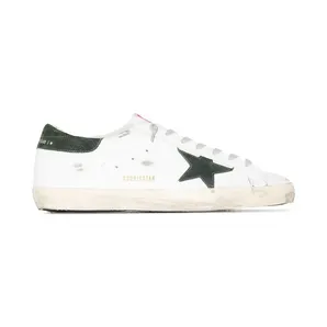 Golden Goose White & Green Super-Star Classic Sneakers (GMF00101.F002035.10770)