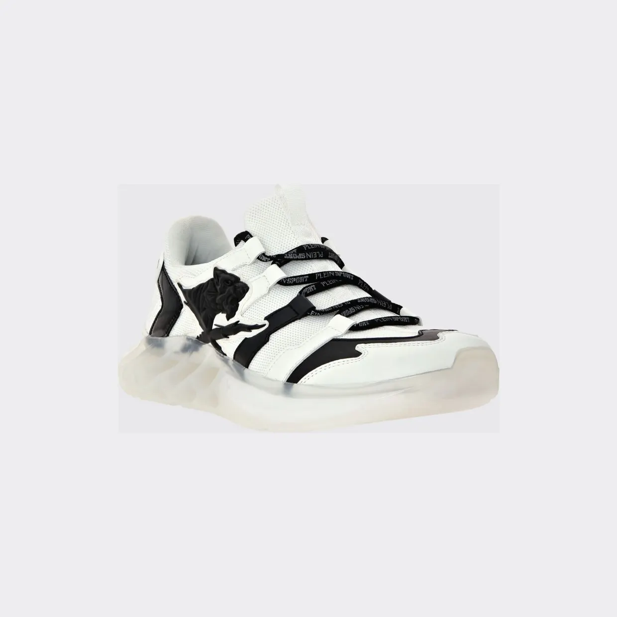 Plein Sport Runner Tiger Bicolor Abstract Print Mesh Sneakers White (FABSUSC0332PTE003N01)