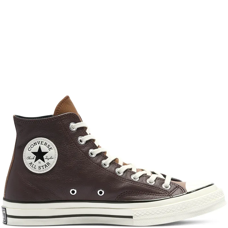 Converse Chuck 70 Leather High ‘Colorblock – Dark Root Brown’ Dark Root/Clove Brown/Egret (169582C)