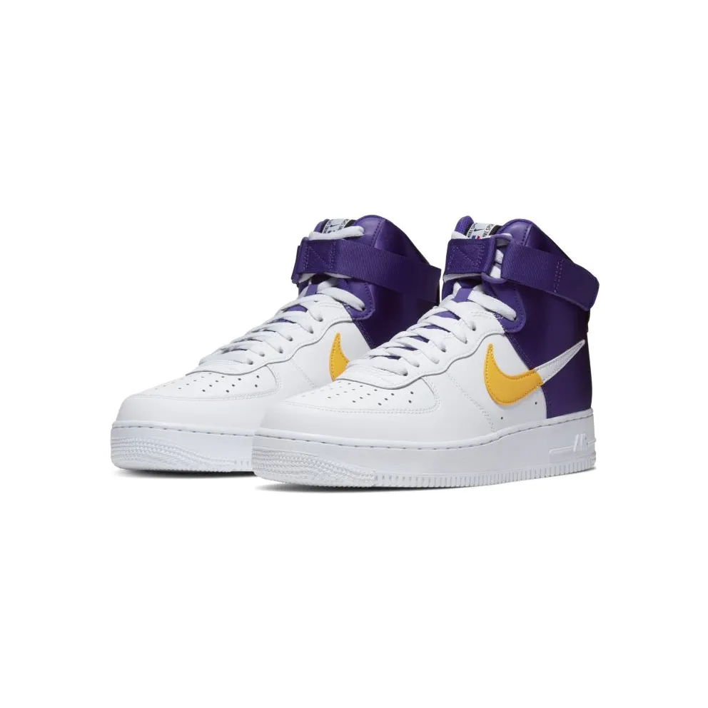 Nike Air Force 1 ’07 LV8 High NBA Lakers White/Yellow/Purple (BQ4591-101)