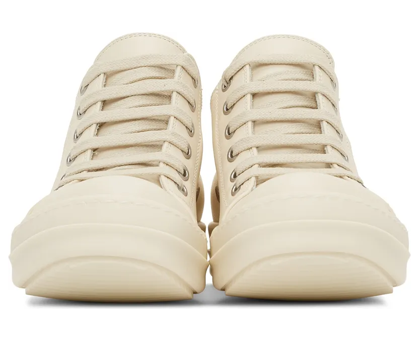 Rick Owens Off-White Full Grain Low Sneakers (RP01B4891 LPO) (2)