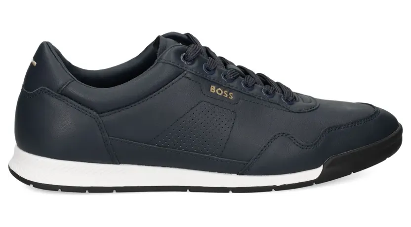 BOSS Sneakers aus Nappaleder mit perforierten Details – Blau (50542099)