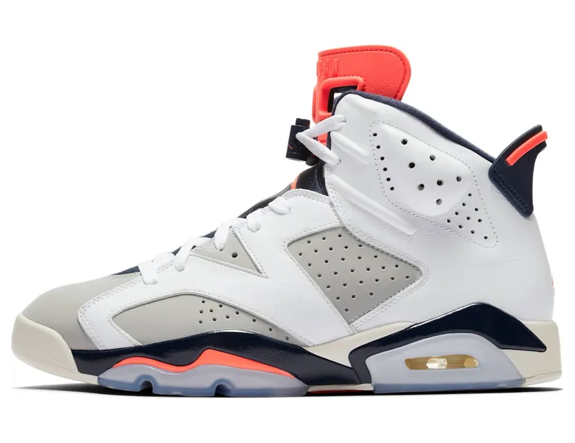 Air Jordan 6 Retro Tinker Hatfield “White / Neutral Grey / Infrared 23” (384664-104)