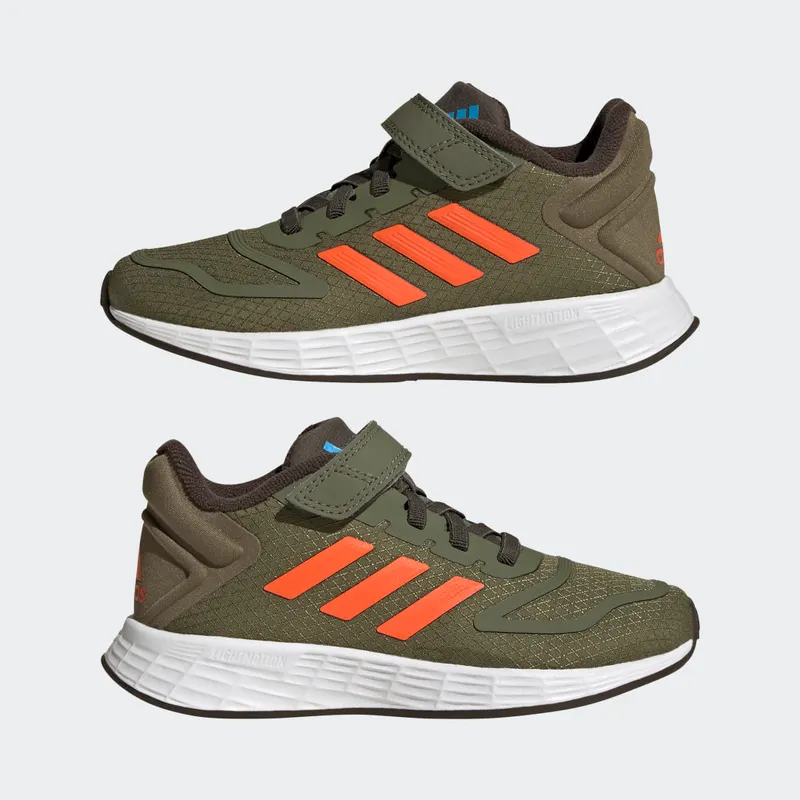 Adidas Duramo 10 Lightmotion Sport Running Elastic Lace Top Strap Focus Olive / Impact Orange / Shadow Olive (GZ1794)