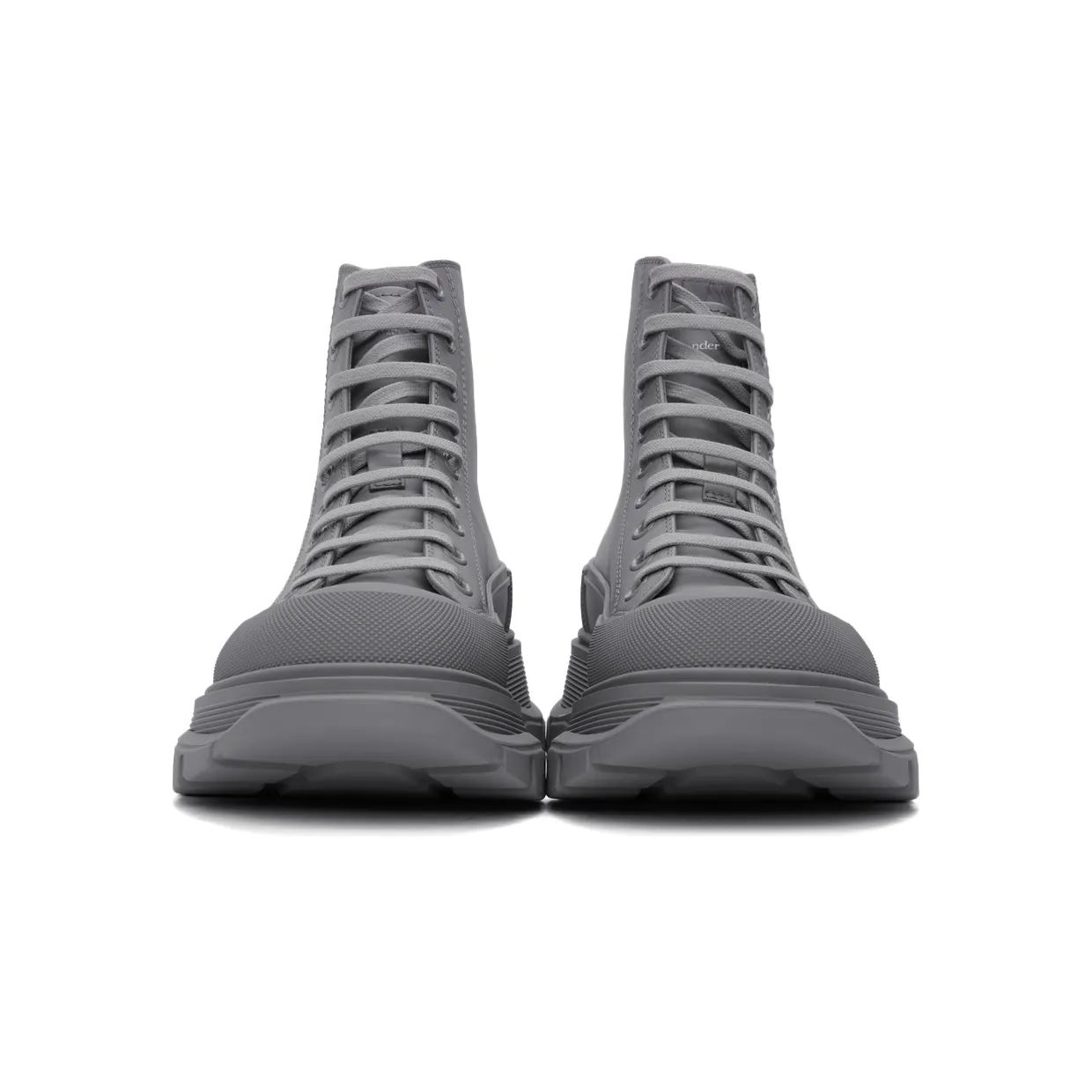 Alexander McQueen Grey Tread Slick High Sneakers (627206WIB81) (2)