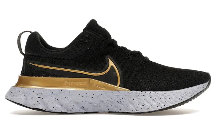 Nike React Infinity Run Flyknit 2 Black Metallic Gold (CT2423-009)