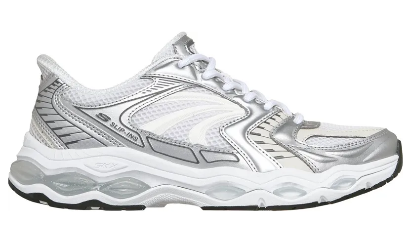 Skechers Slip-ins: Skech-Gel – Retro Pulse Wht/Zwart/Zilver