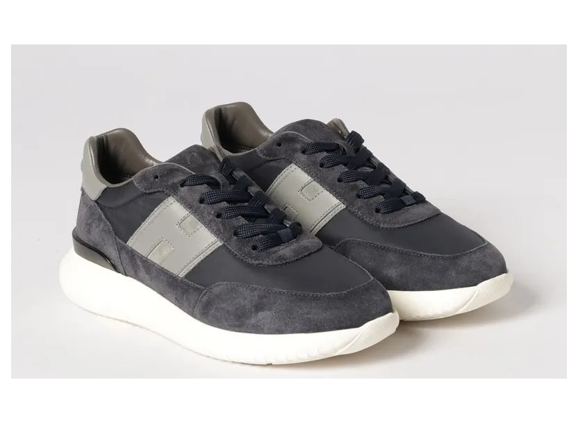 Hogan Interactive³ Suede and Nylon Sneakers Blue (HXM7090GB90V1K943L)