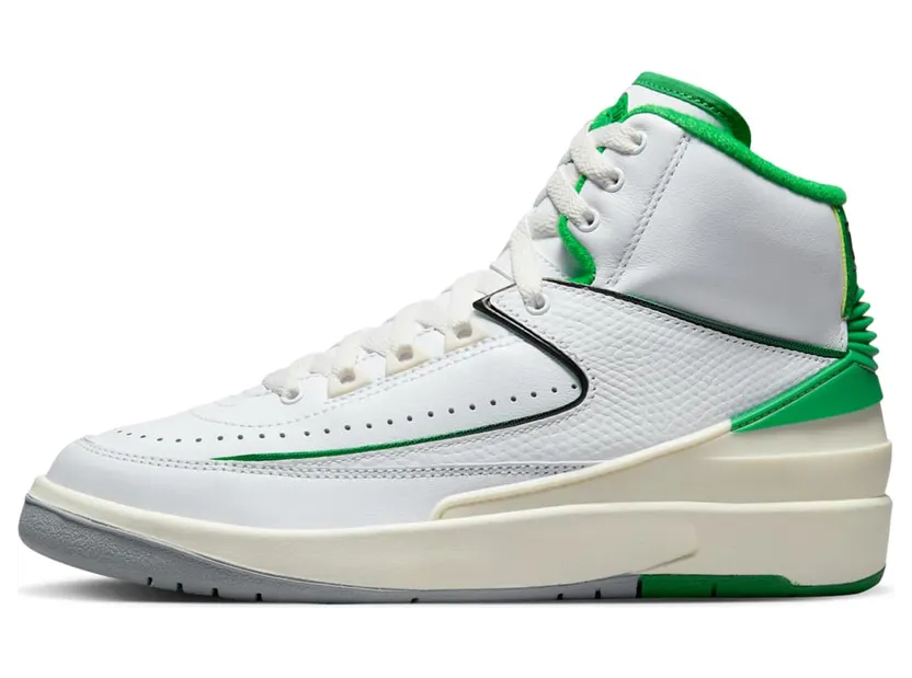 Air Jordan 2 GS “White / Sail / Light Steel Grey / Lucky Green” (DQ8562-103)