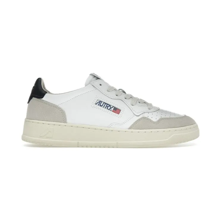 Autry Medalist Leather Low White Black Beige (AULM-LS21)