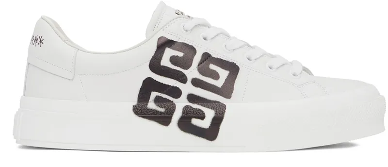 Givenchy White Chito Edition 4G Print City Sport Sneakers (BH005VH13P)