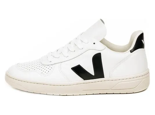 Veja V-10 Leather Extra White / Black (VX0200005B)