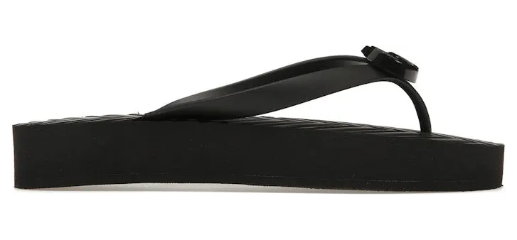 Gucci Chevron Thong Sandal Black Rubber (655463 J8710 1000)