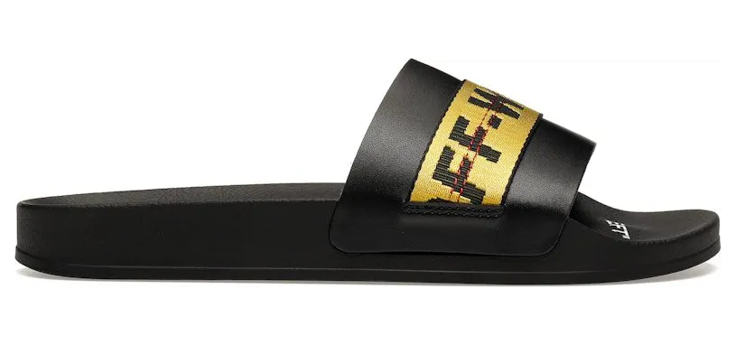 OFF-WHITE Industrial Belt Slides Black Yellow (OMIA088F21FAB0031018)