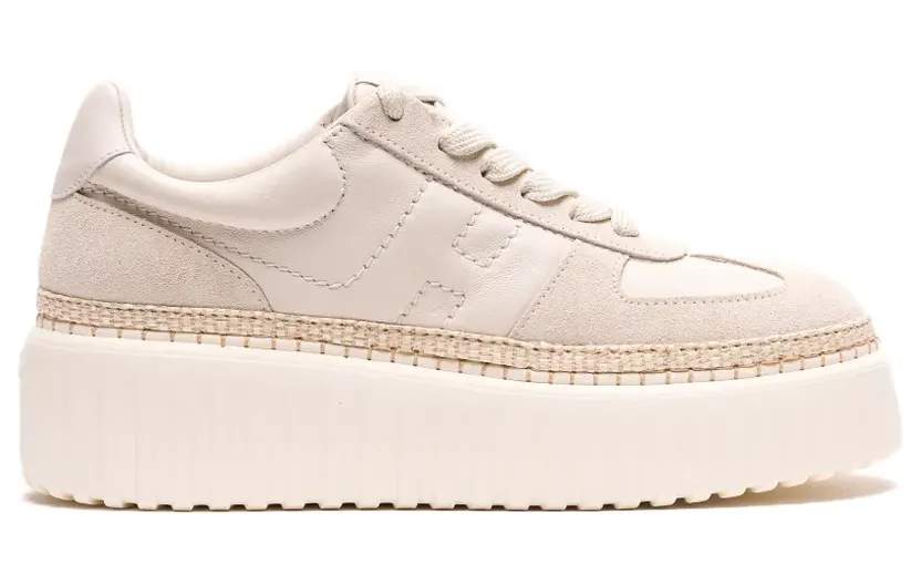 Hogan H-Stripes sneakers met plateauzool – Beige (HXW7100FY40UIT)