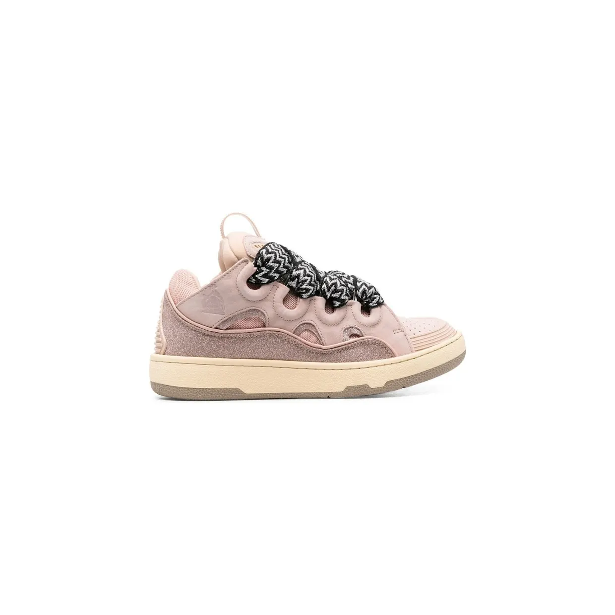 Lanvin Leather Curb Glitter Pale Pink Black White (FW-SKDK02-DRLX-A2251)