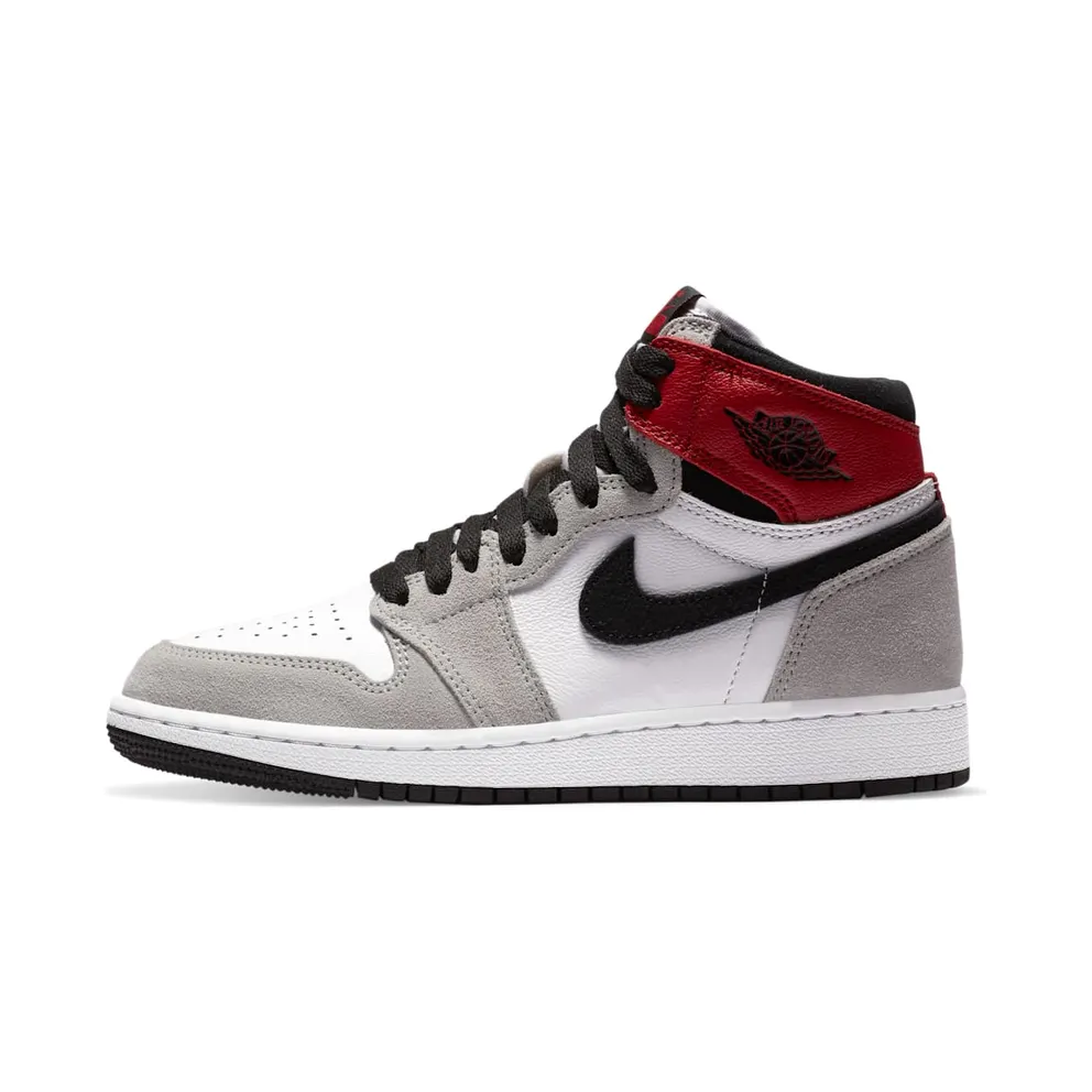 Jordan 1 Retro High Light Smoke Grey (GS) White/Black-Light Smoke Grey-Varsity Red (575441-126)