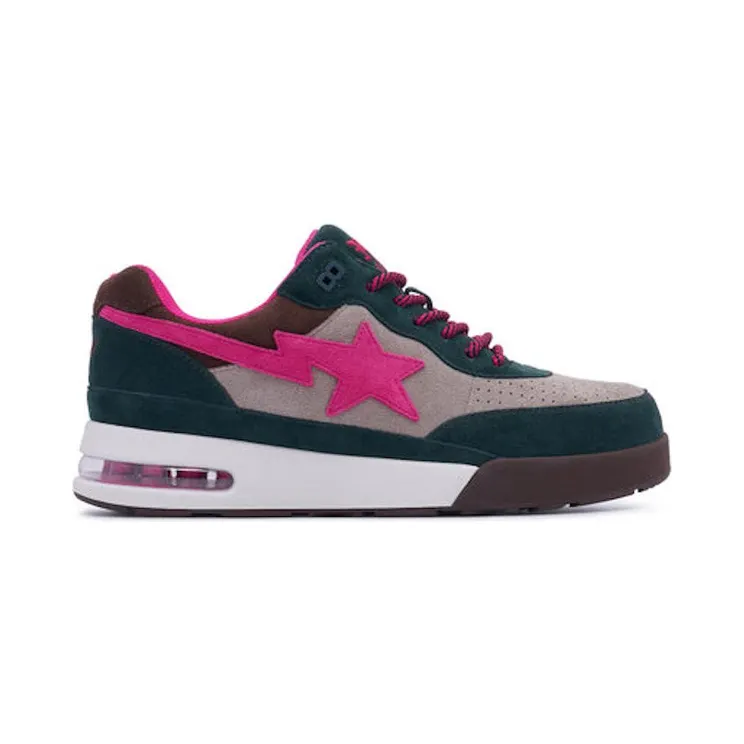A Bathing Ape Road Sta Premium Suede Dark Green Pink Beige (1J30-191-021)