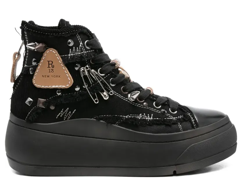 R13 Kurt mit Plateausohle “Black” (R13WS5029S224X)