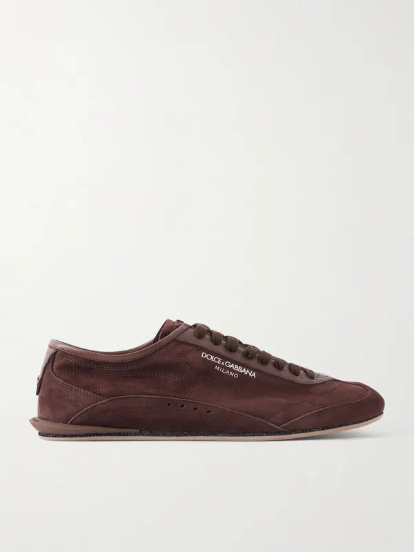Dolce&Gabbana Leather-Trimmed Suede Sneakers Brown (CS2473)