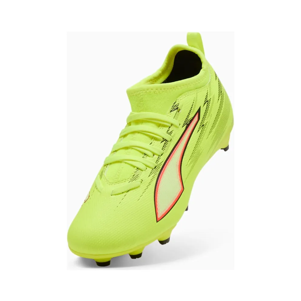 Puma Ultra 6 Match FG/AG Jr Yellow Alert Black Glowing Red Lime Squeeze (108701-01)