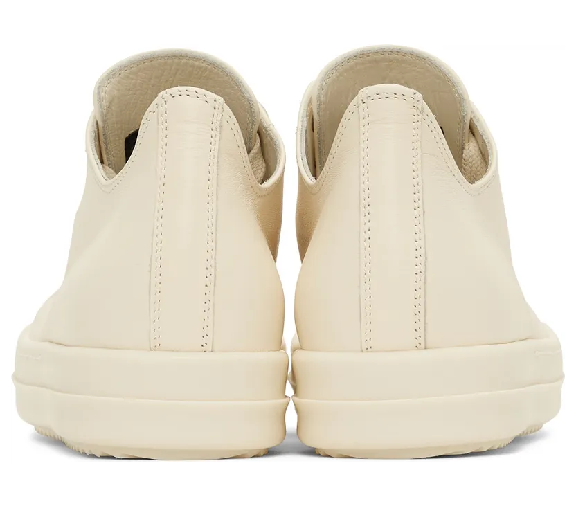 Rick Owens Off-White Full Grain Low Sneakers (RP01B4891 LPO) (4)