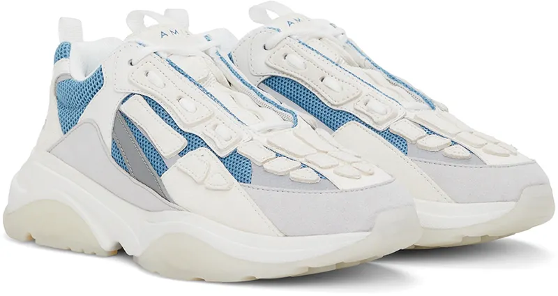 AMIRI White & Blue Nubuck Bone Runner (SS22MFS001)