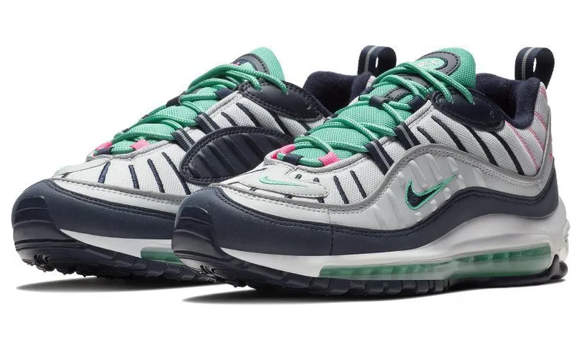 Nike Air Max 98 ‘South Beach’ Pure Platinum/Obsidian/Kinetic Green (640744-005)