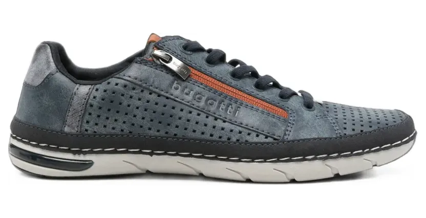 Bugatti perforated side-zip sneakers – Blauw (321ASG0550004100)