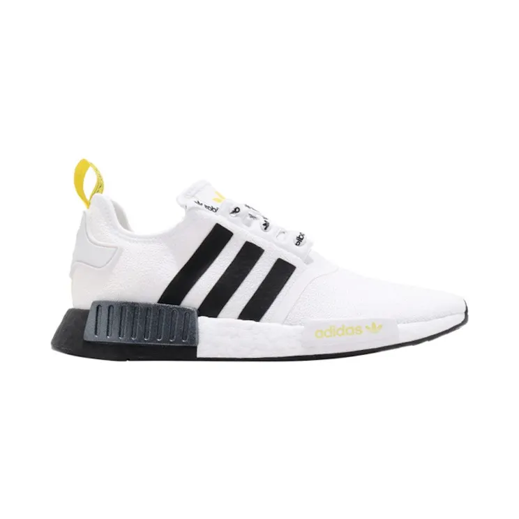 adidas NMD R1 STLT Primeknit White Black Bright Yellow (FV2549)